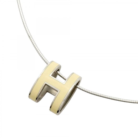 Hermes Pop H Necklace, 925 Sterling Silver, Cream, Women's - Picture 1 of 9